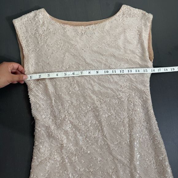 Alice + Olivia x Bergdorf Goodman Pink Sequin Cap Sleeve Shift Dress - Picture 6 of 9